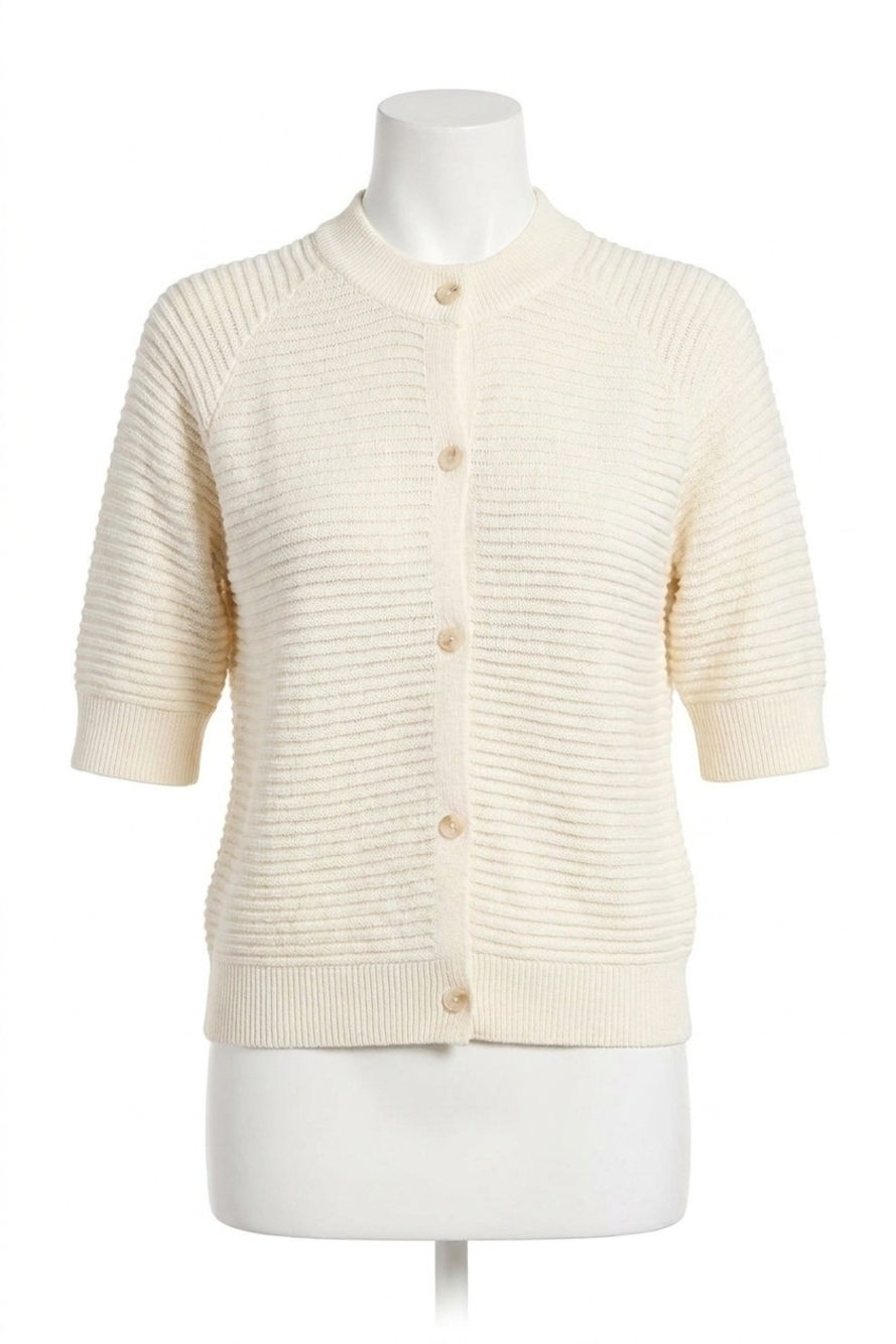NEW LYSSE regina short sleeve cardigan in ecru